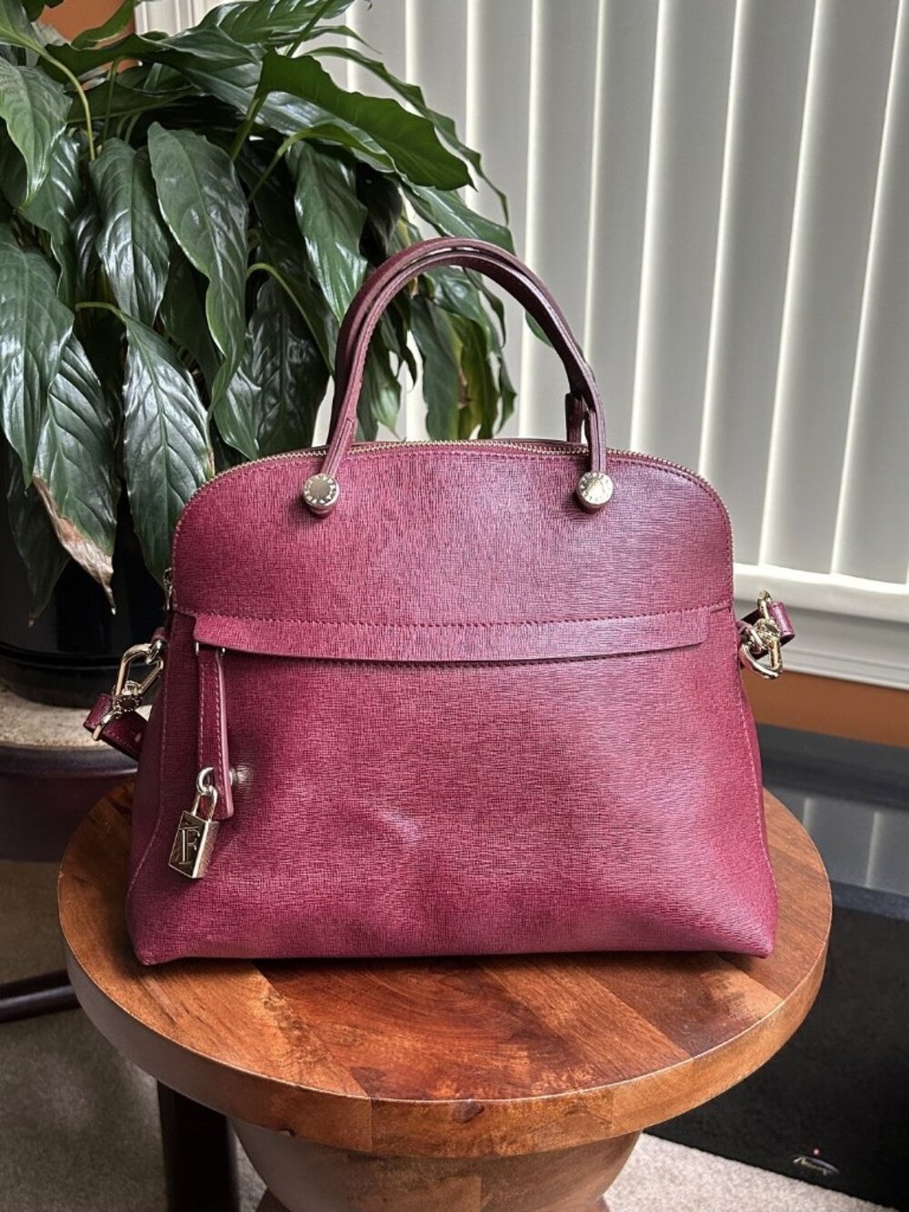 FURLA Piper Two-Way Shoulder Bag, Burgundy